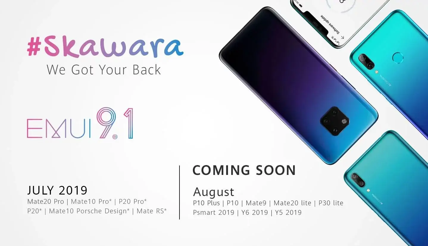 今月、さらに 5 台の Huawei スマートフォンが EMUI 9.1 アップデートを入手