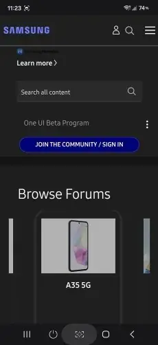 La version bêta de la mise à jour One UI 9 du Samsung Galaxy A35 est imminente