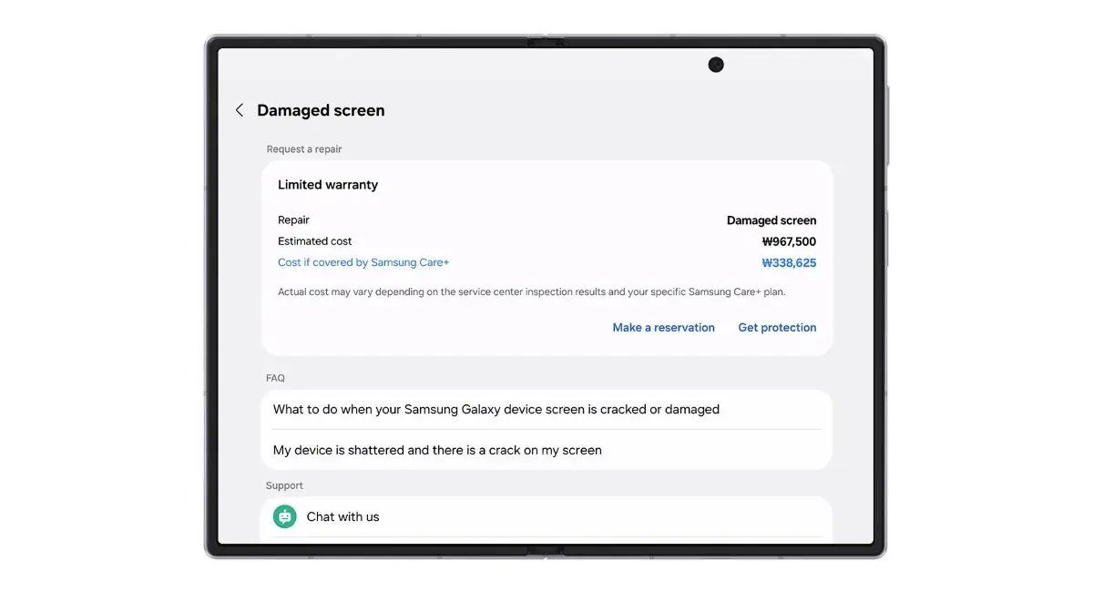 Samsung beskriver den nye garanti- og pleiemenyen i One UI 9