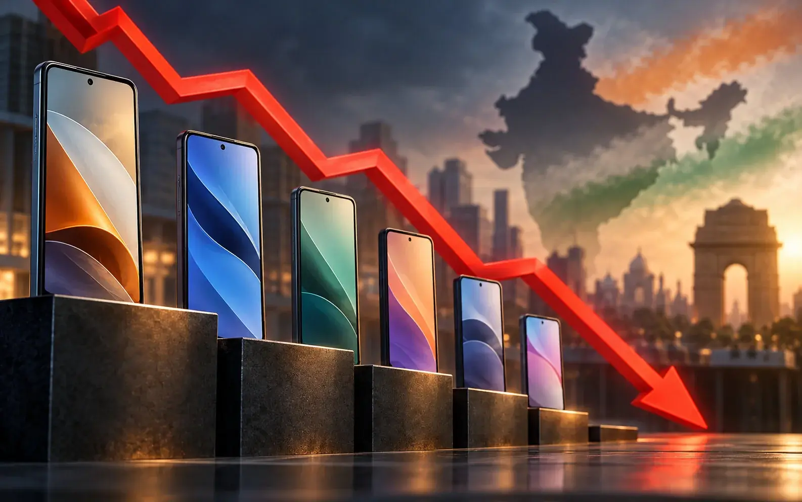 カウンターポイント：インドのスマートフォン市場、過去最悪の四半期で10年ぶりの低水準に