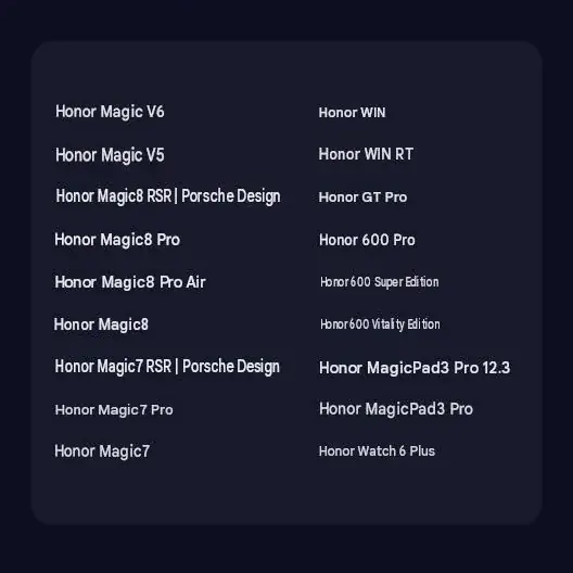 Lista de dispositivos elegíveis para MagicOS 11