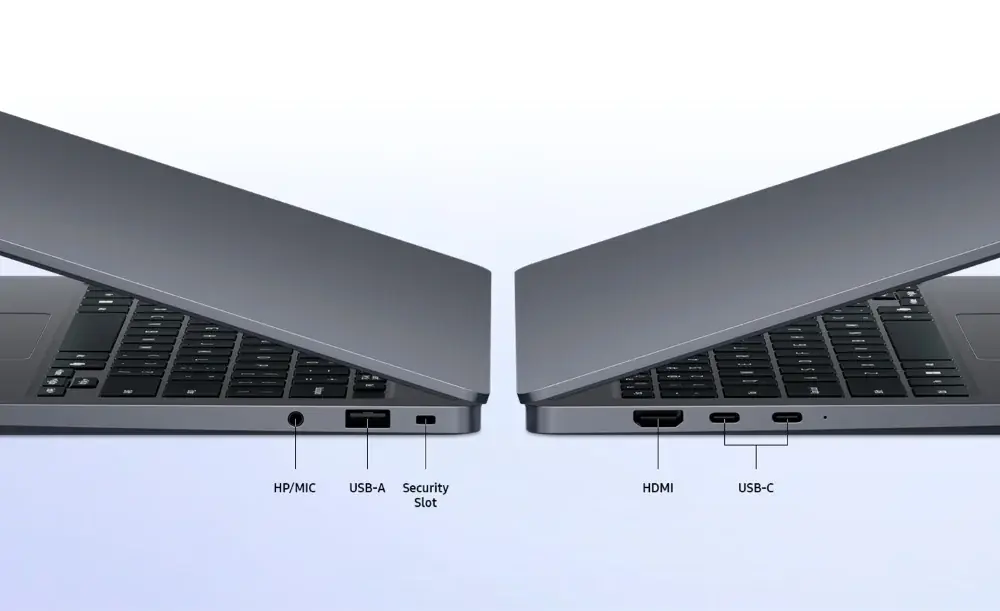 Порты Samsung Galaxy Book6: разъем 3,5 мм, USB-A, HDMI 1.4, 2x USB-C