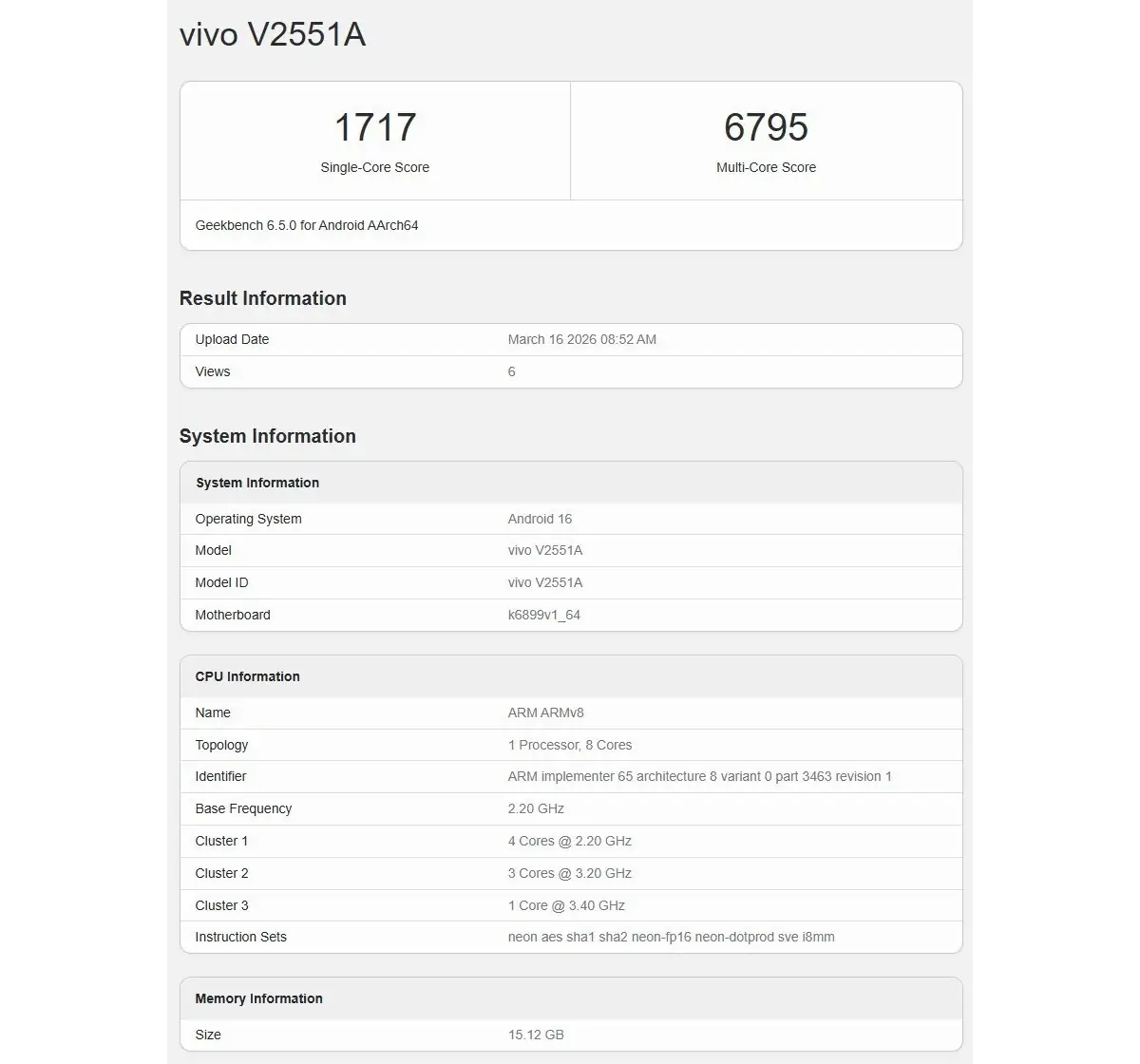 De chipset van iQOO Z11 komt naar voren via benchmark