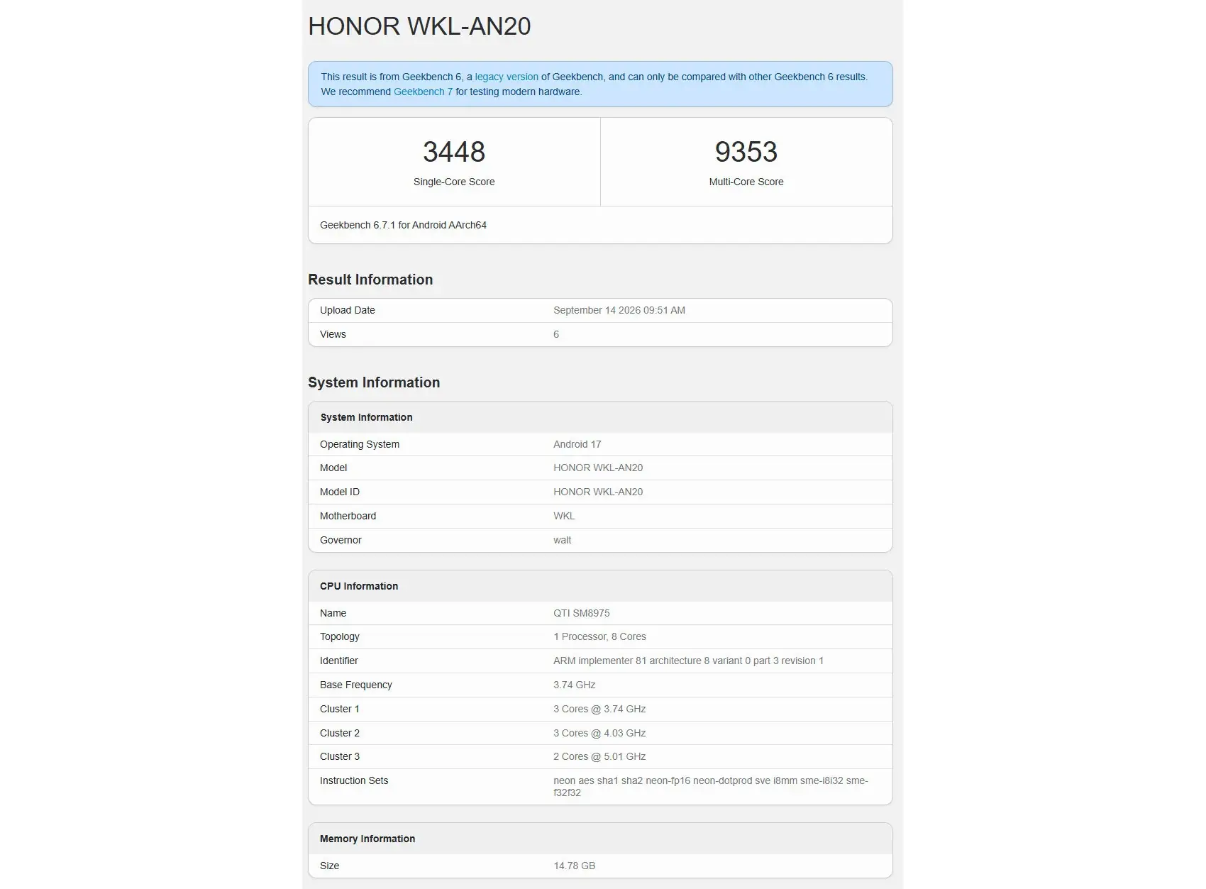 Honor Magic9 Pro Max ejecuta Geekbench, revela su chipset y cantidad de RAM