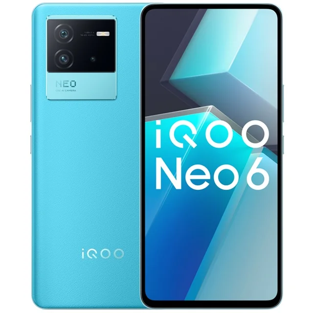 iQOO Neo6 en naranja, azul y negro