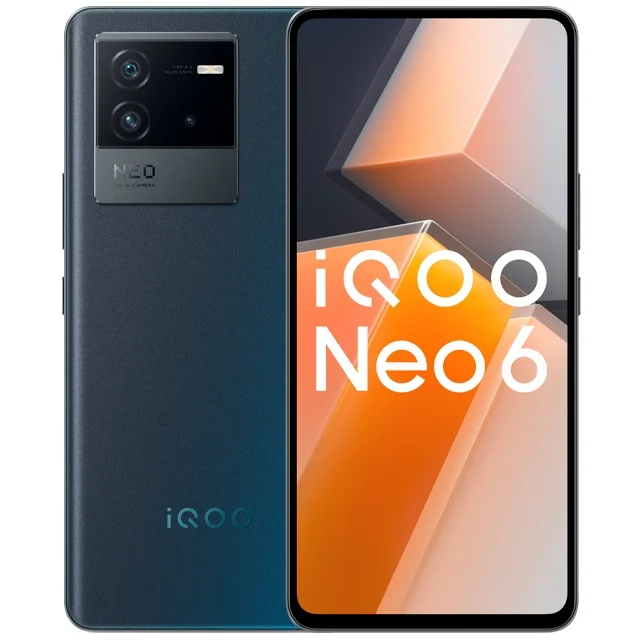 iQOO Neo6 en naranja, azul y negro