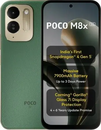 يصل Poco M8x مزودًا بمعالج Snapdragon 4 Gen 5 SoC وشاشة 120 هرتز وبطارية تبلغ سعتها 7900 مللي أمبير في الساعة يصل Poco M8x مزودًا بمعالج Snapdragon 4 Gen 5 SoC وشاشة 120 هرتز وبطارية تبلغ سعتها 7900 مللي أمبير في الساعة