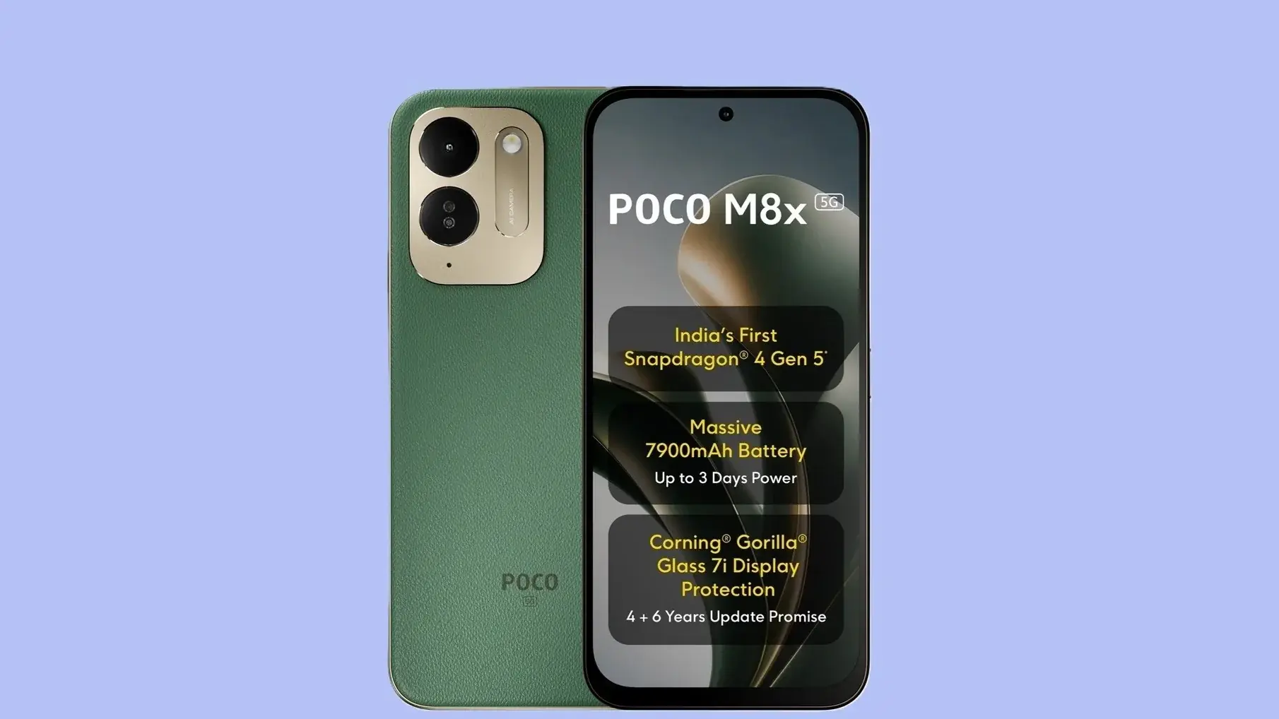 Poco M8x는 Snapdragon 4 Gen5를 탑재하고 120Hz 배터리와 7900mAh 배터리를 제공합니다.