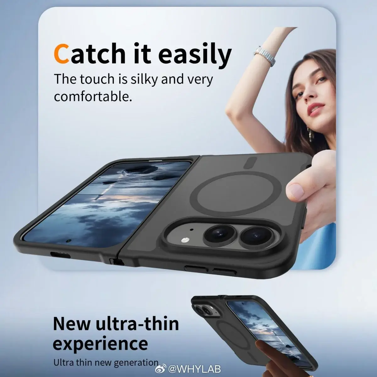 La custodia ultra pieghevole per iPhone svela un design elegante e una configurazione con doppia fotocamera 6