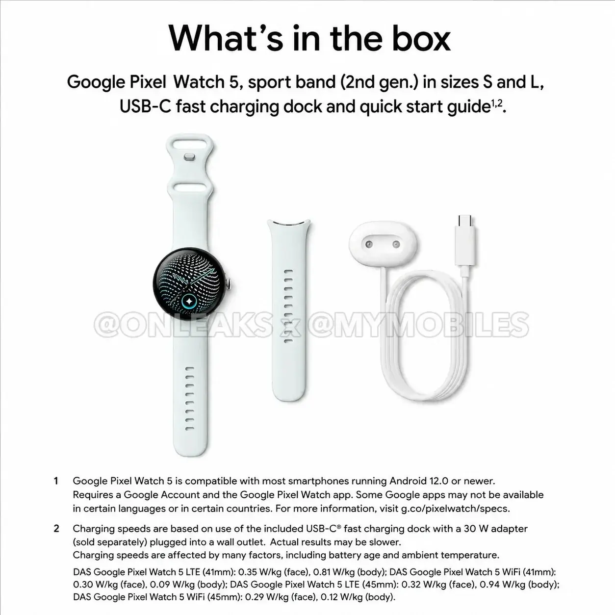 Materiale di marketing trapelato da Google Pixel Watch 5