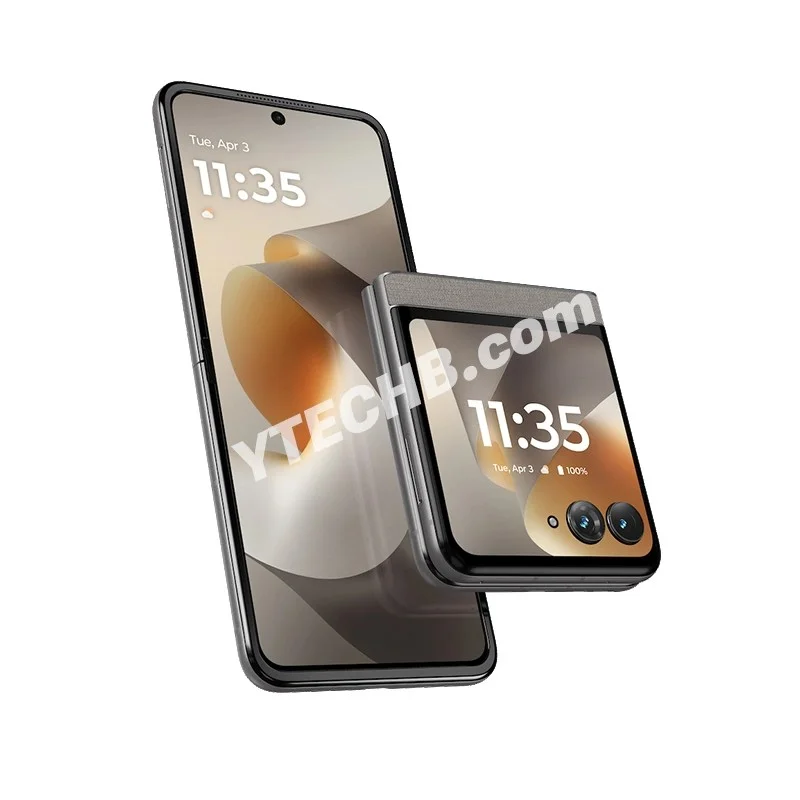 팬톤 헤마타이트 컬러의 Motorola Razr 70