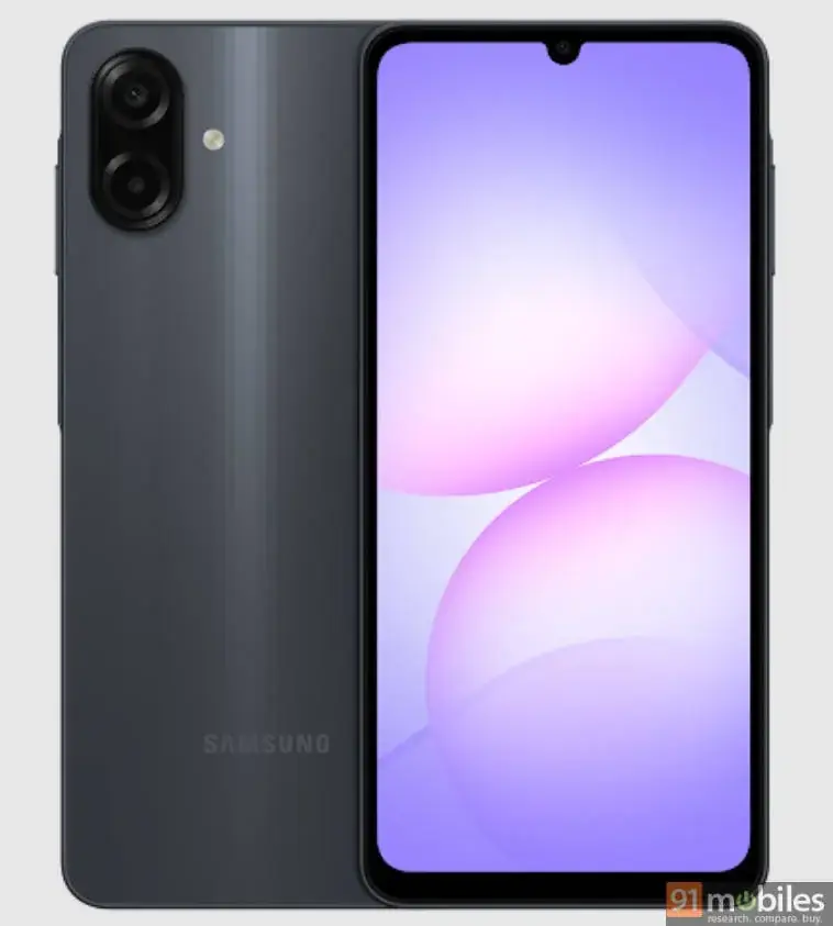 Immagine e specifiche del Samsung Galaxy A07 da Google Play Console