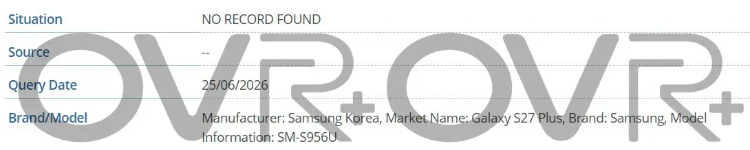 Samsung Galaxy S27+, S27 Ultra e S27 Pro no banco de dados IMEI