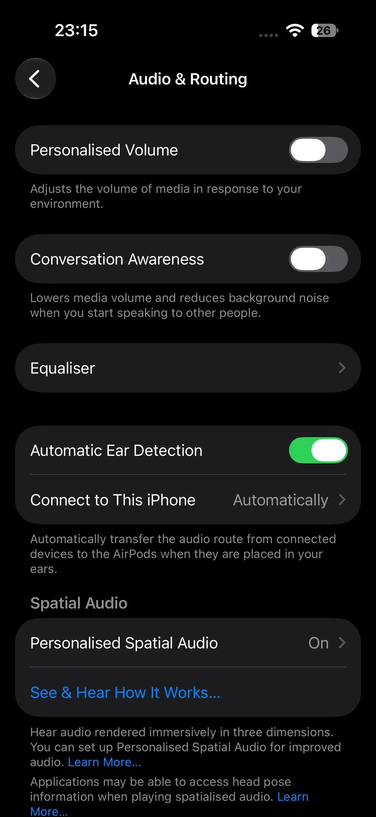 Configuraciones de audio