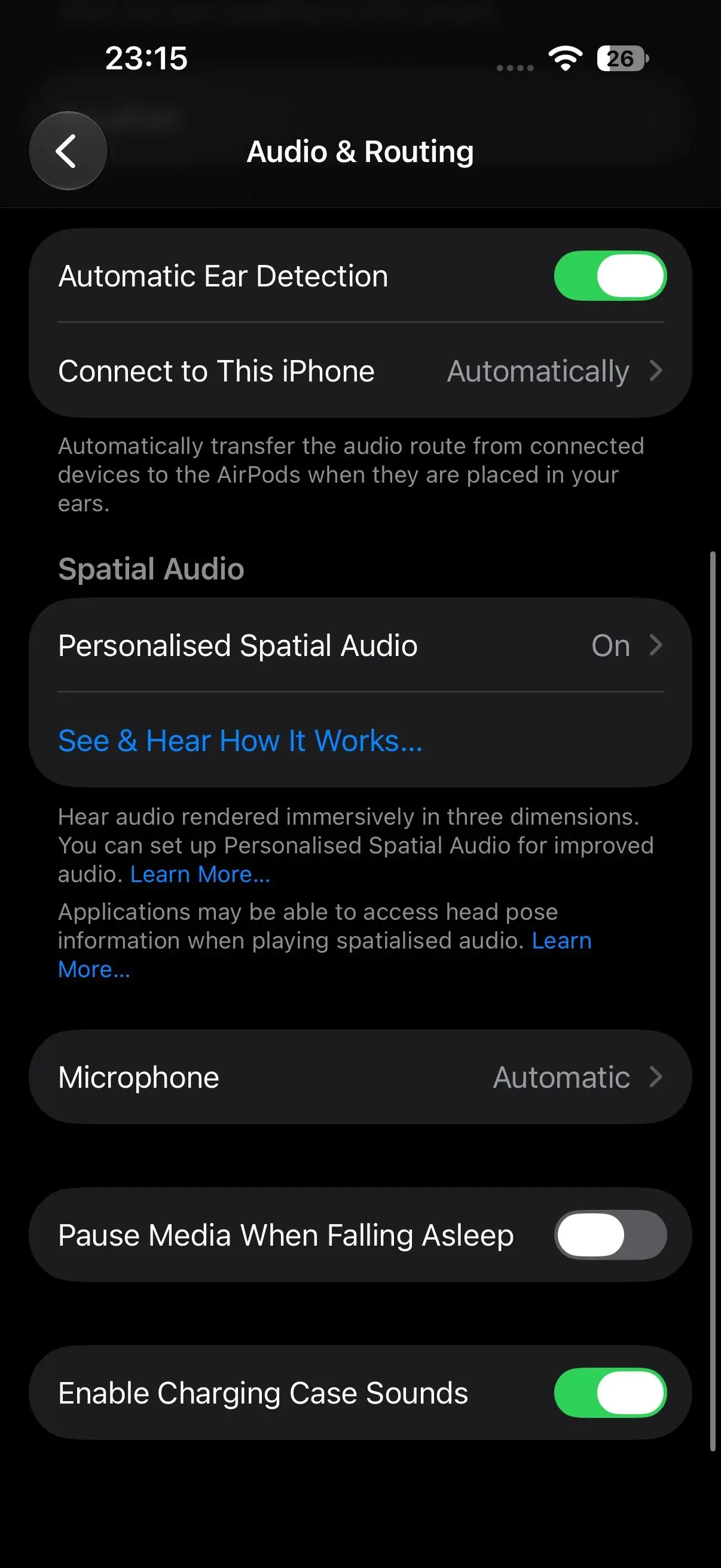 Configuraciones de audio