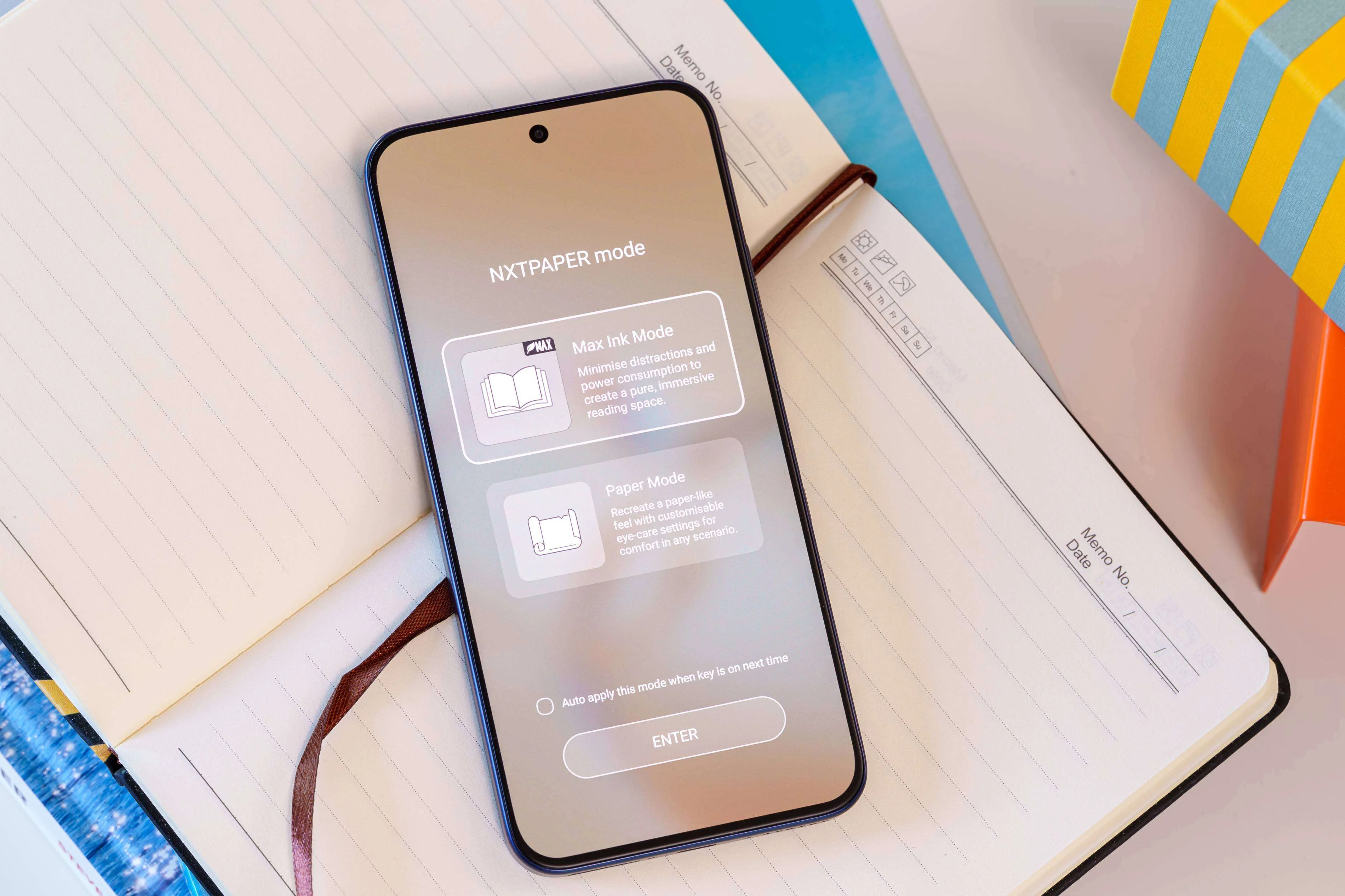 Activa el interruptor y elige tu pantalla NxtPaper