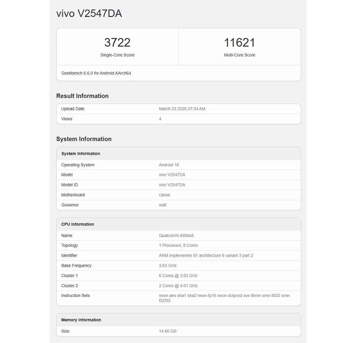 vivo X300 Ultra exécute Geekbench, certaines spécifications sont confirmées