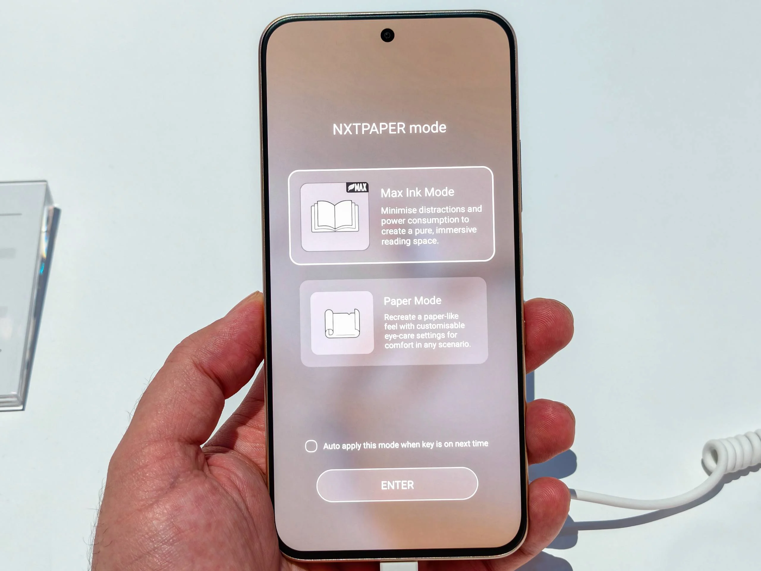 La configuración de NxtPaper y las personalizaciones de las claves de NxtPaper