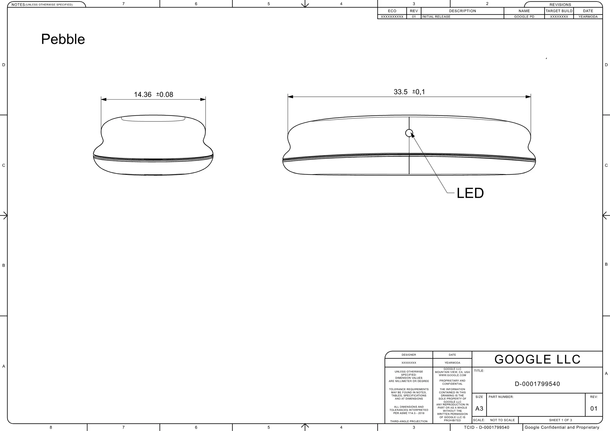 Fitbit Air 2D CAD-tekeningen