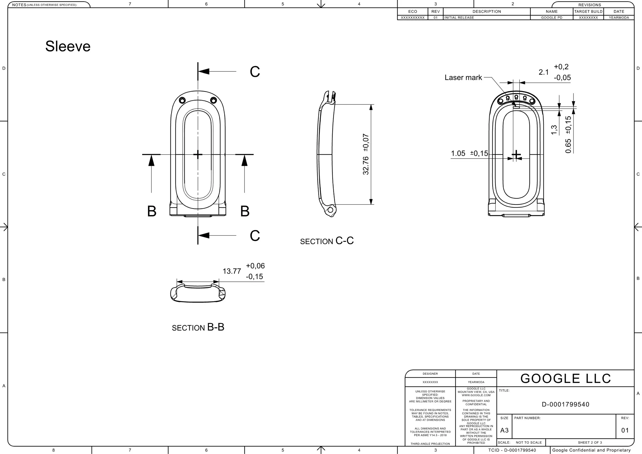 Fitbit Air 2D CAD-tekeningen