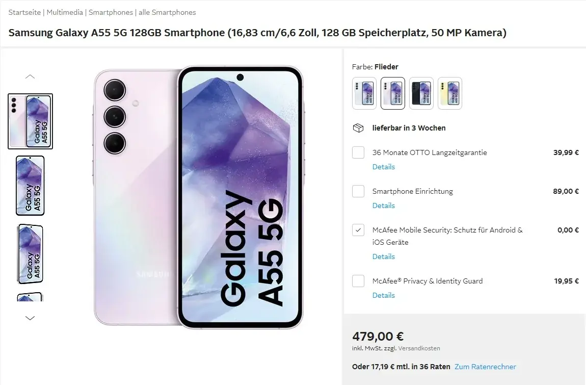 Samsung Galaxy A55: cena 128 GB