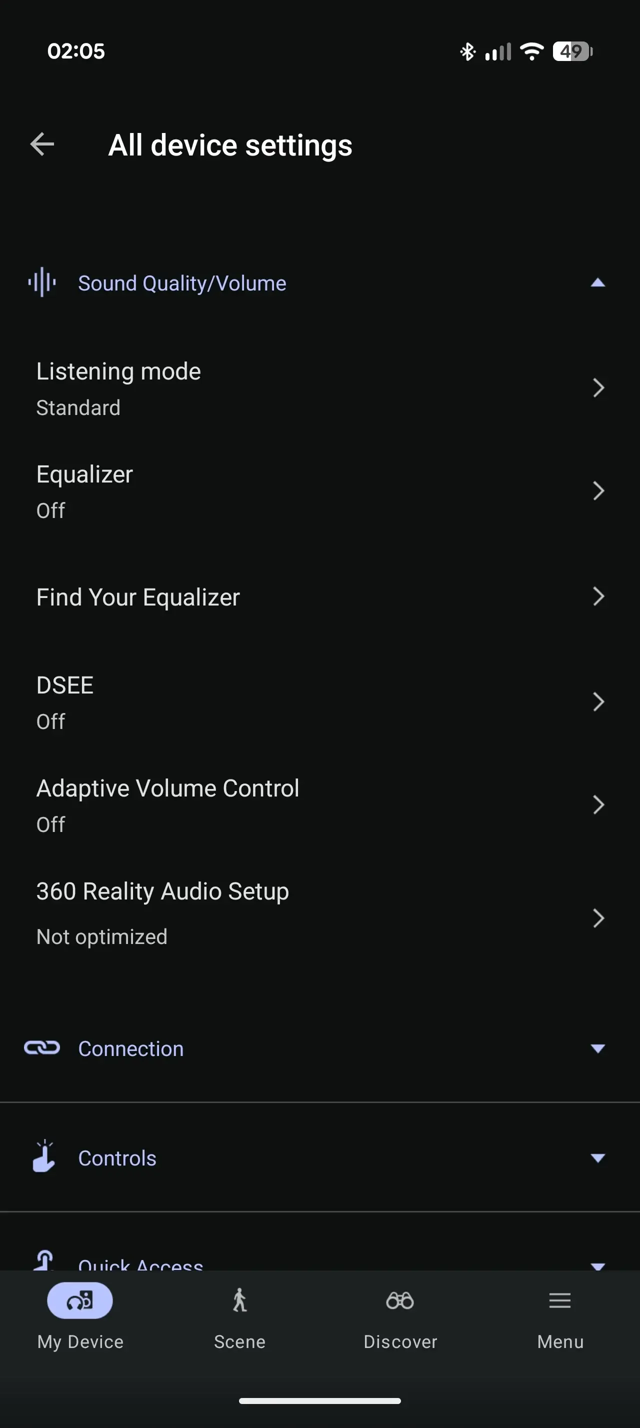 Aplicación Sony Sound Connect