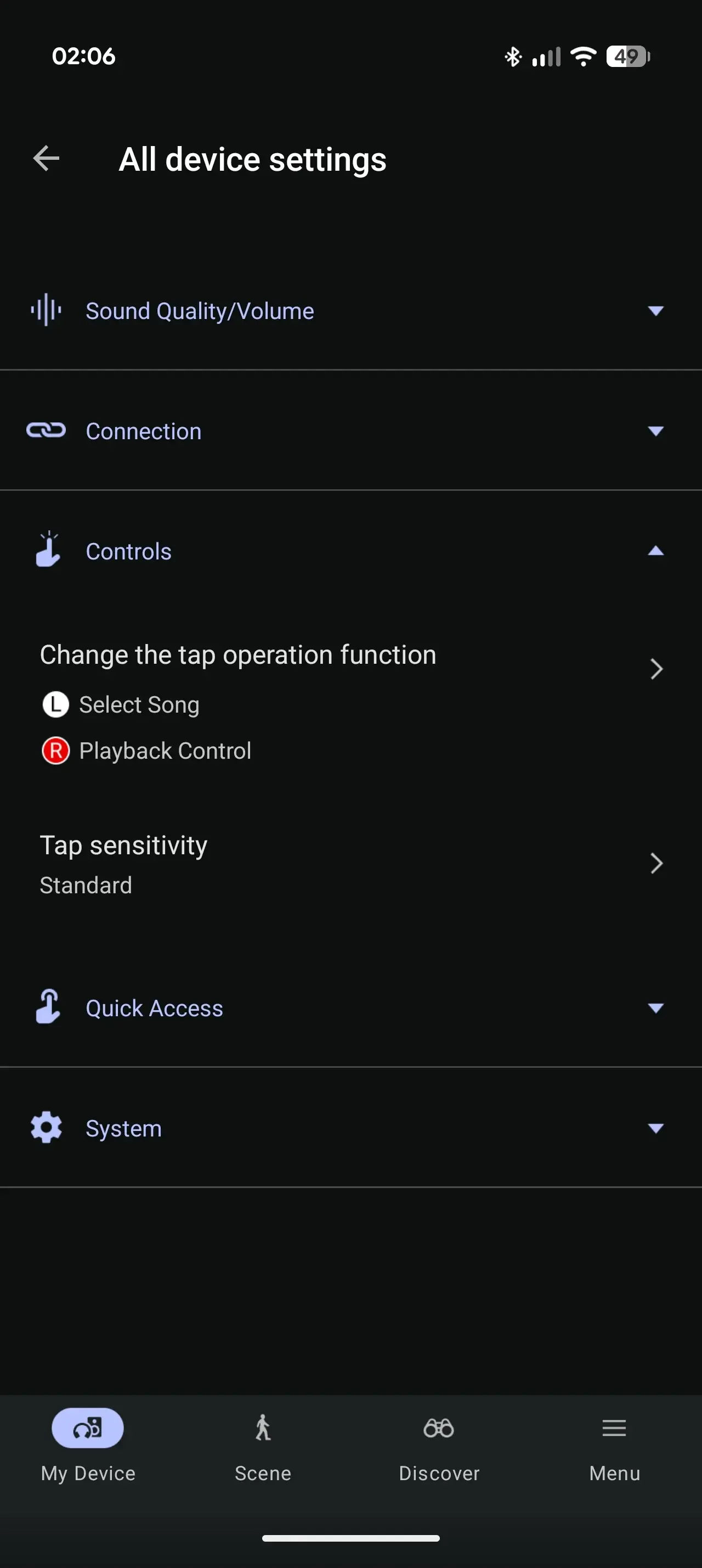 Sony Sound Connect uygulaması
